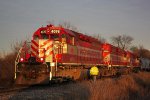 WSOR 4076 bathed in golden light on the point of a T004 sitting at Vickerman Rd.